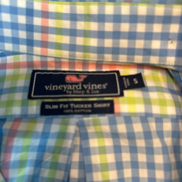 Vineyard Vines Blue and Yellow Plaid Shirt - Picture 3 of 4